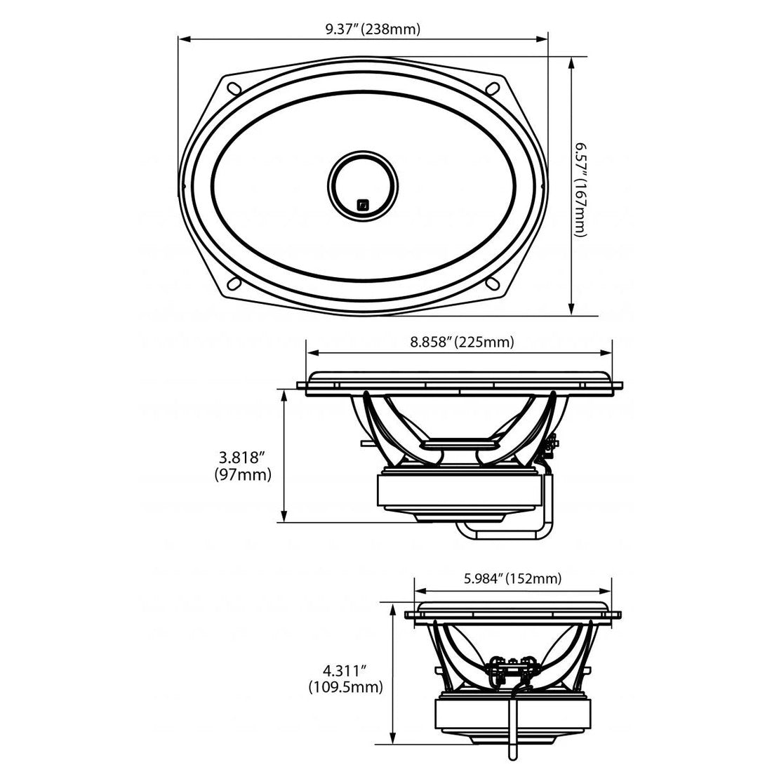 Cerwin Vega ST69CX Stroker Series 6" x 9" 2-Way Coaxial Speakers - Pair
