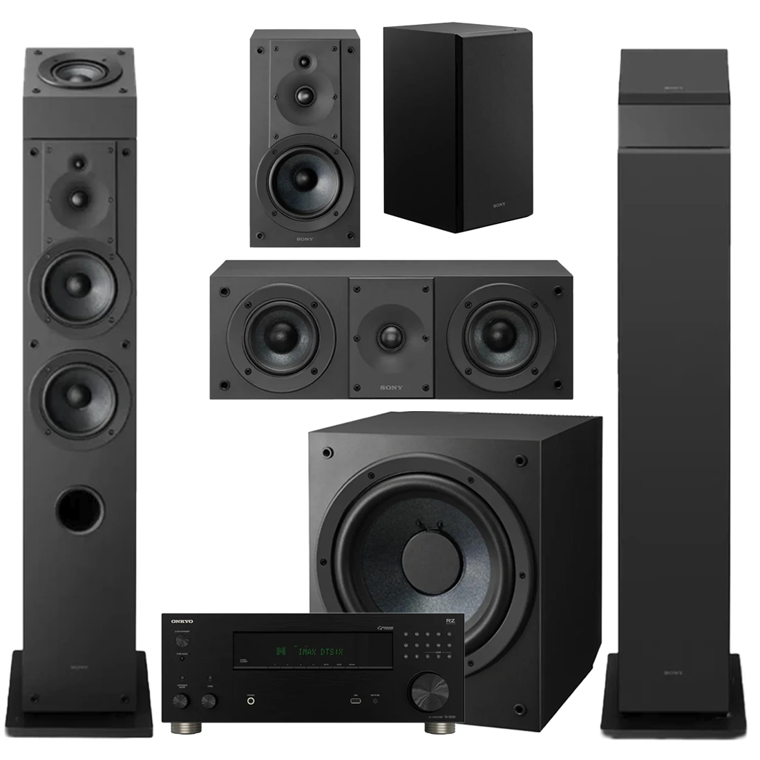Onkyo TX-RZ30 9.2-Channel Receiver |Sony CS Series 7.1 SS-CS3M2| SS-CS3M2 (2) | SS-CS5M2 | SS-CS8M2 | SS-CSEM2 | SA-CS9M2 - Bundle