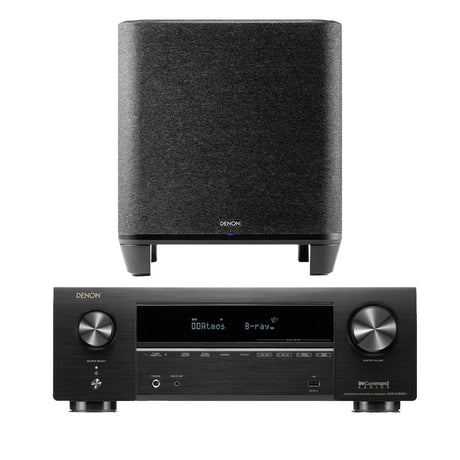 Denon AVR-X1800H 7.2 Channel 8K Receiver | Home Subwoofer Bundle