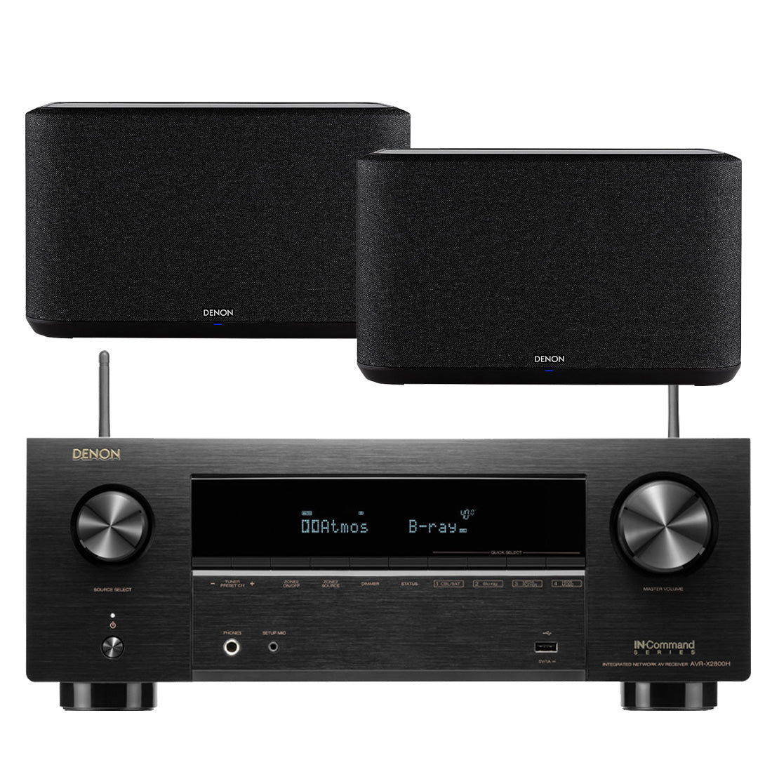 Denon AVR-X2800H 7.2 Channel 8K AV Receiver | Home Speaker Bundle