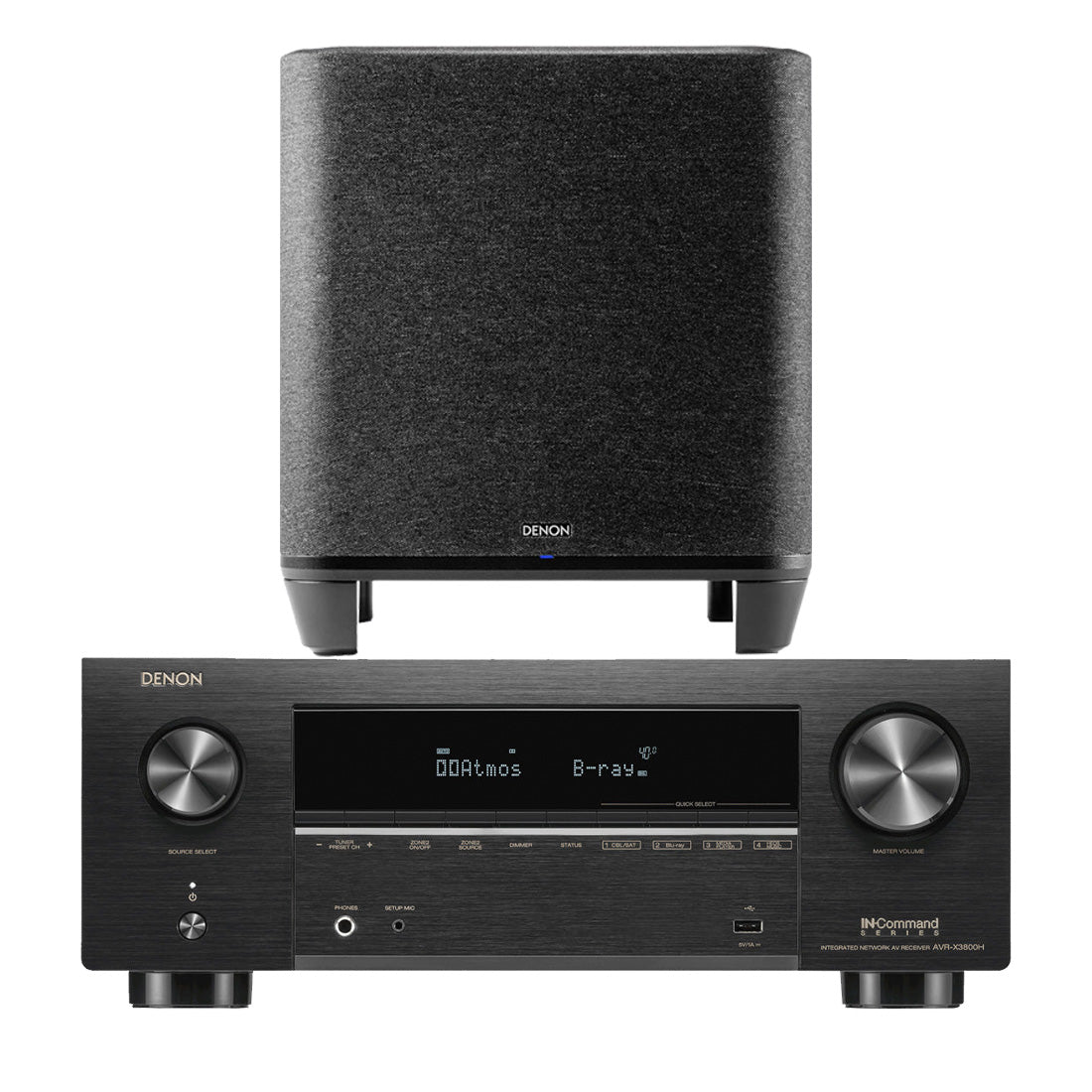 Denon AVR-X3800H 9.4 Channel 8K AV Receiver | Home Subwoofer Bundle