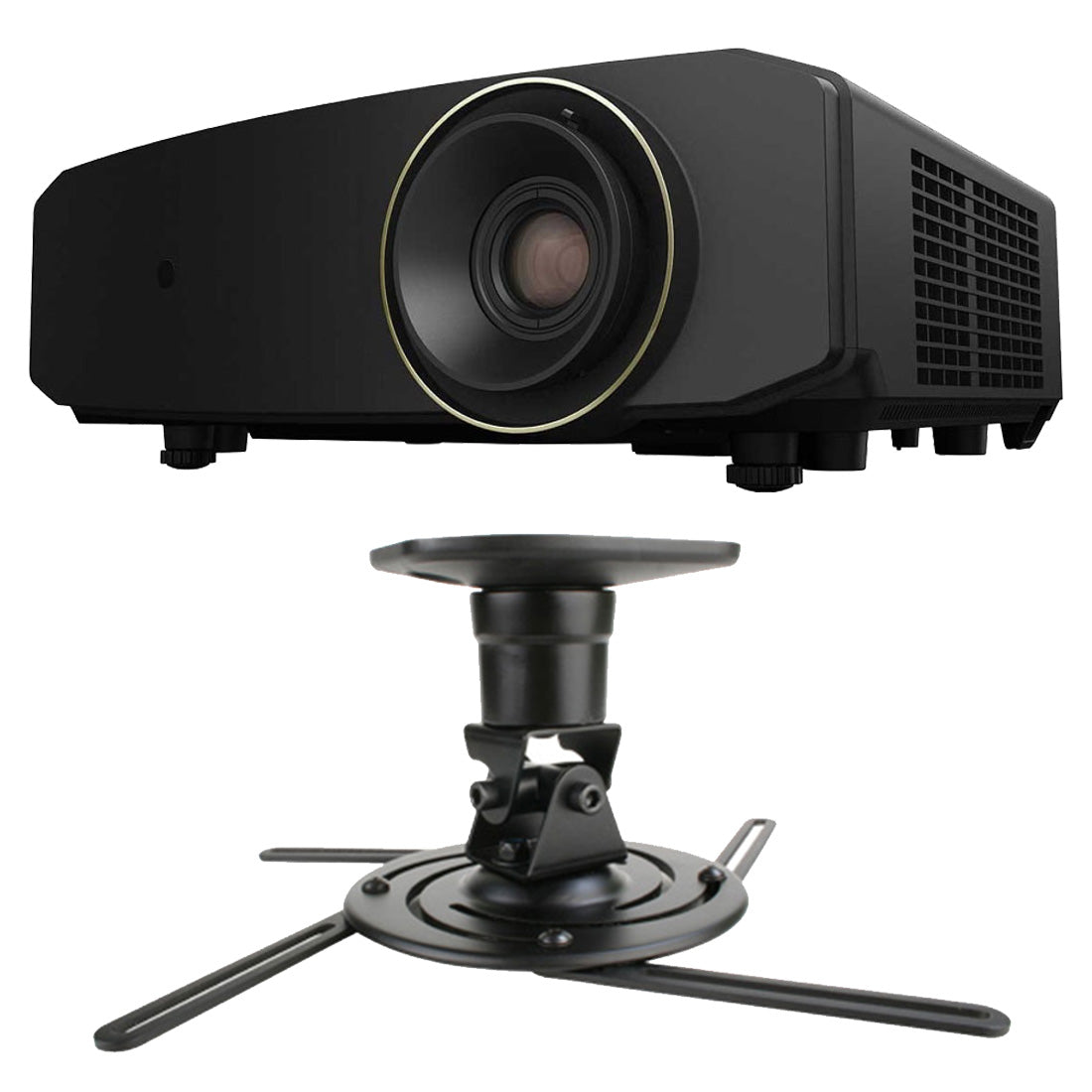 JVC LX-NZ30 4k UHD DLP Laser Projector | Strong Mounts SM-PROJ-M Universal Projector Mount Bundle