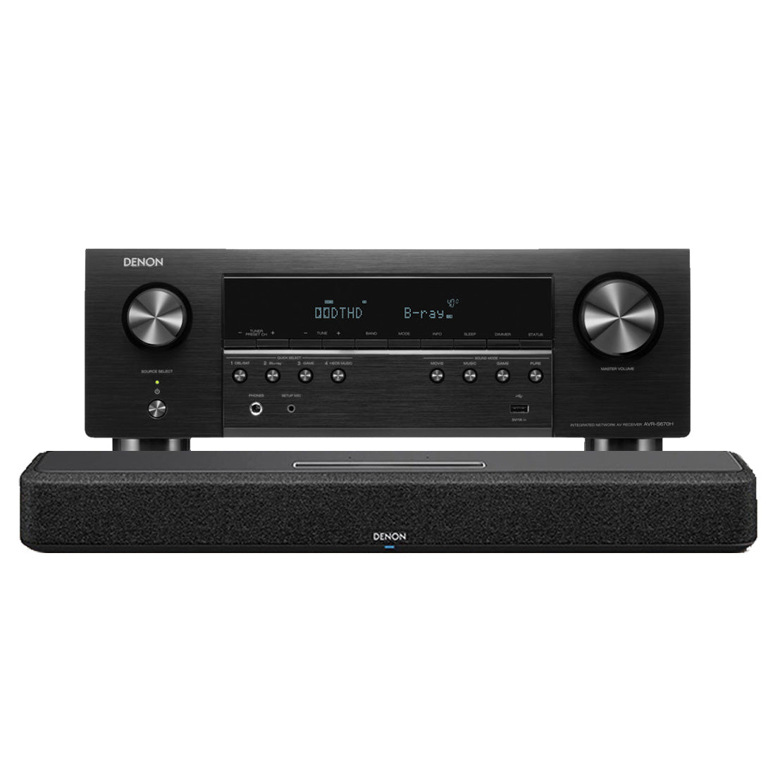 Denon AVR-S670H 5.2 Channel 8K AV Receiver | Home 550 Smart Sound Bar