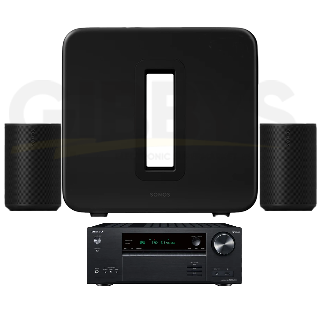 Onkyo TX-NR6100 Receiver | Sonos Premium Home Theatre Completion Set - Sub 4 | 2x Era 100 - Bundle