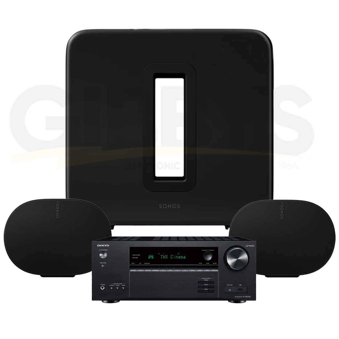 Onkyo TX-NR6100 Receiver | Sonos Ultimate Home Theatre Completion Set - Sub Gen 4 | Era 300 (2) - Bundle