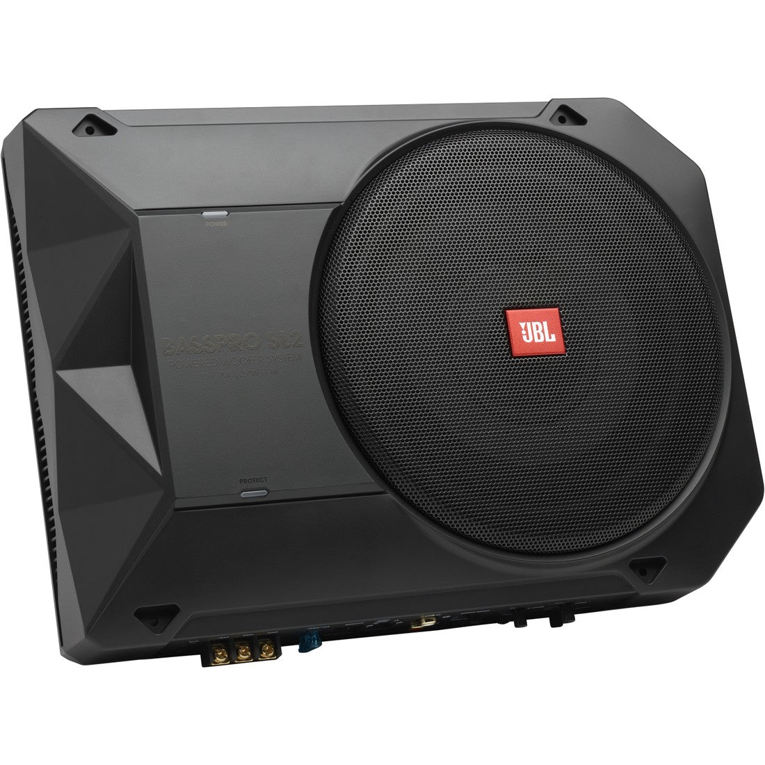 BassPro SL2 - Black - Add high-performance bass with a low-profile woofer enclosure - Self-Powered, 8" (200mm) low-profile under seat subwoofer system - Detailshot 3