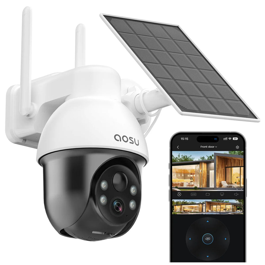 AOSU C9E D1 SE Solar Powered 3k Outdoor Security Camera