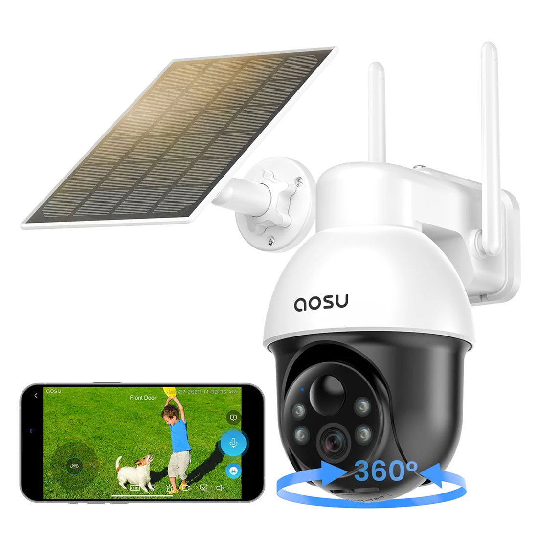 AOSU C9E D1 SE Solar Powered 3k Outdoor Security Camera