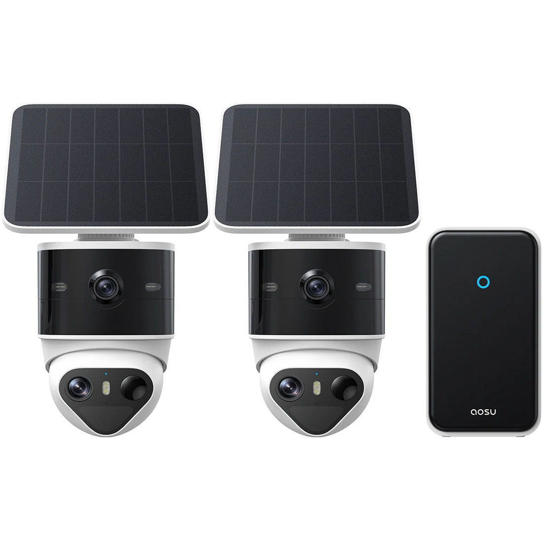 AOSU C9P2H T2 Pro Solar Powered 3k Outdoor Security Camera Bundle with Cortex Hub - 2 Cameras
