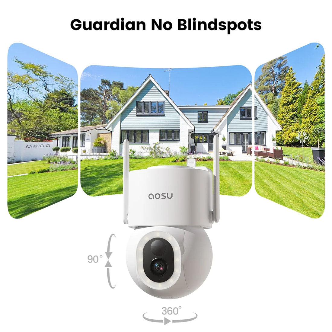AOSU C9S2H D1 Max Solar Powered 4k Outdoor Security Camera Bundle with Cortex Hub - 2 Cameras