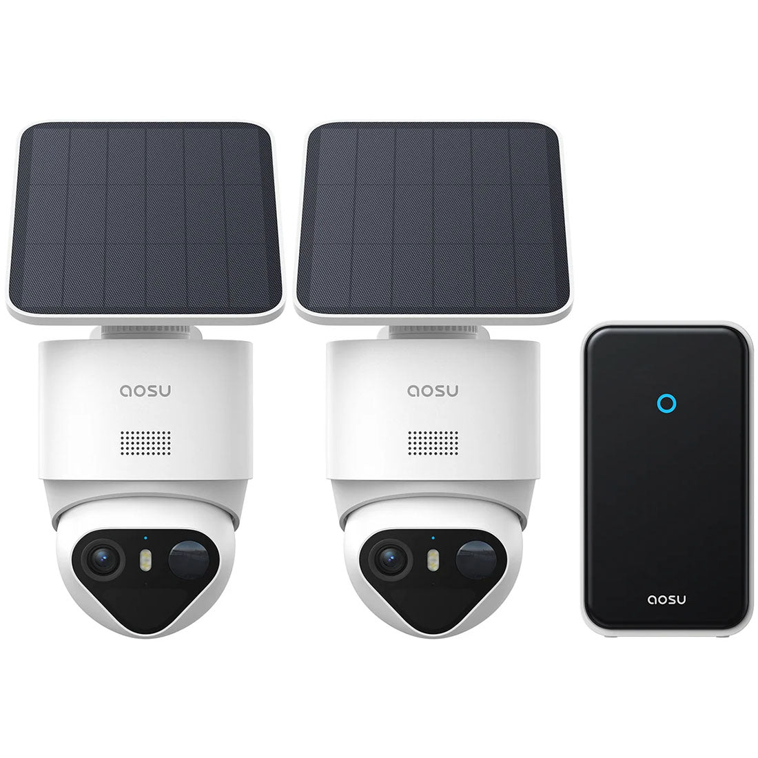 AOSU C9X2H T2 Ultra Solar Powered 4k Outdoor Security Camera Bundle with Cortex Hub - 2 Cameras