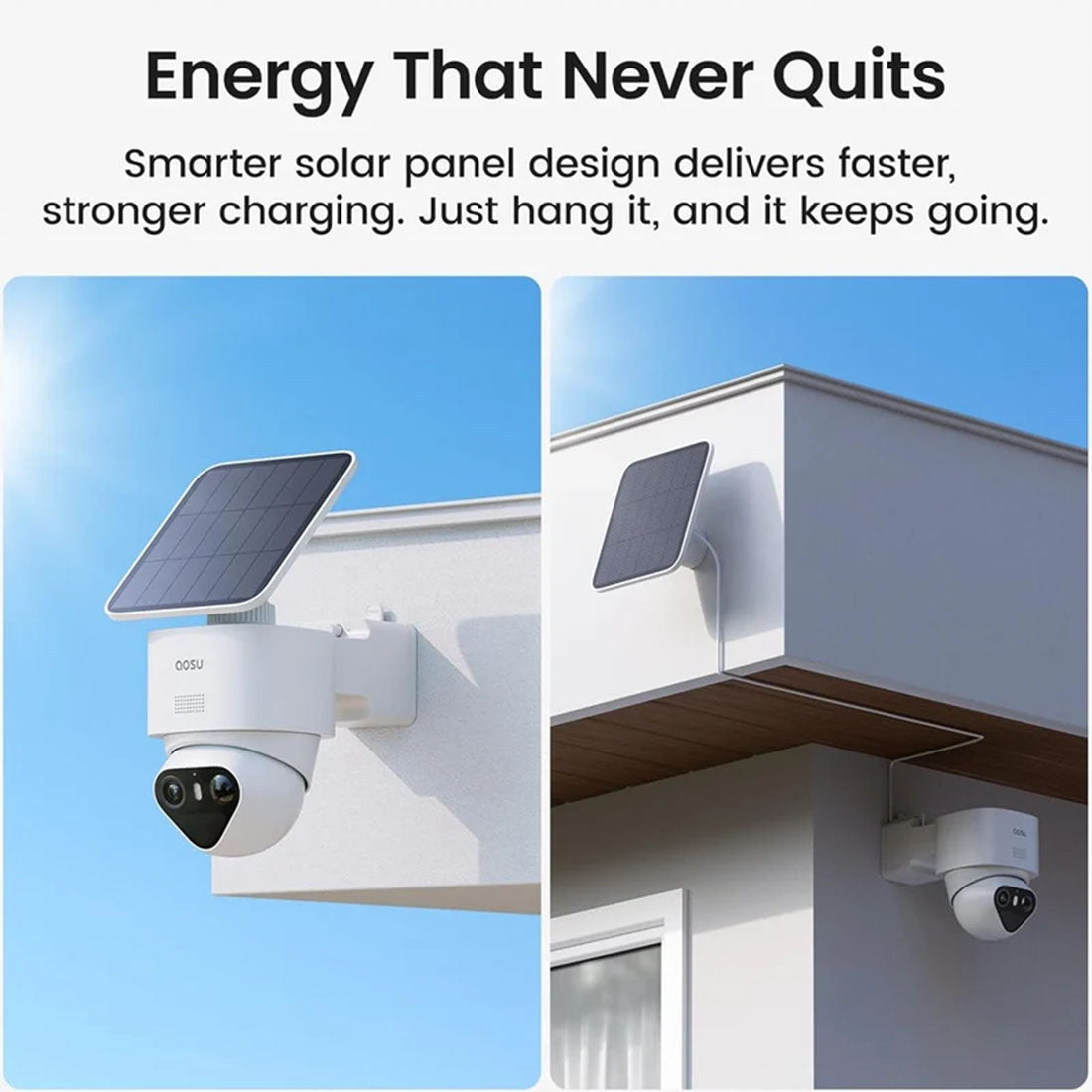 AOSU C9X4H T2 Ultra Solar Powered 4k Outdoor Security Camera Bundle with Cortex Hub - 4 Cameras