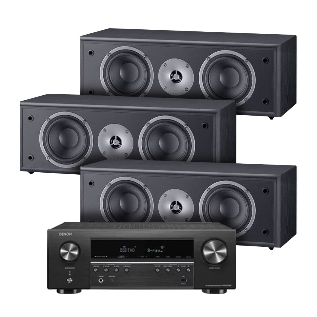 Denon AVR-S570BT 5.2 Channel 8K Receiver | Magnat MSC252B Center Channel Speaker Bundle