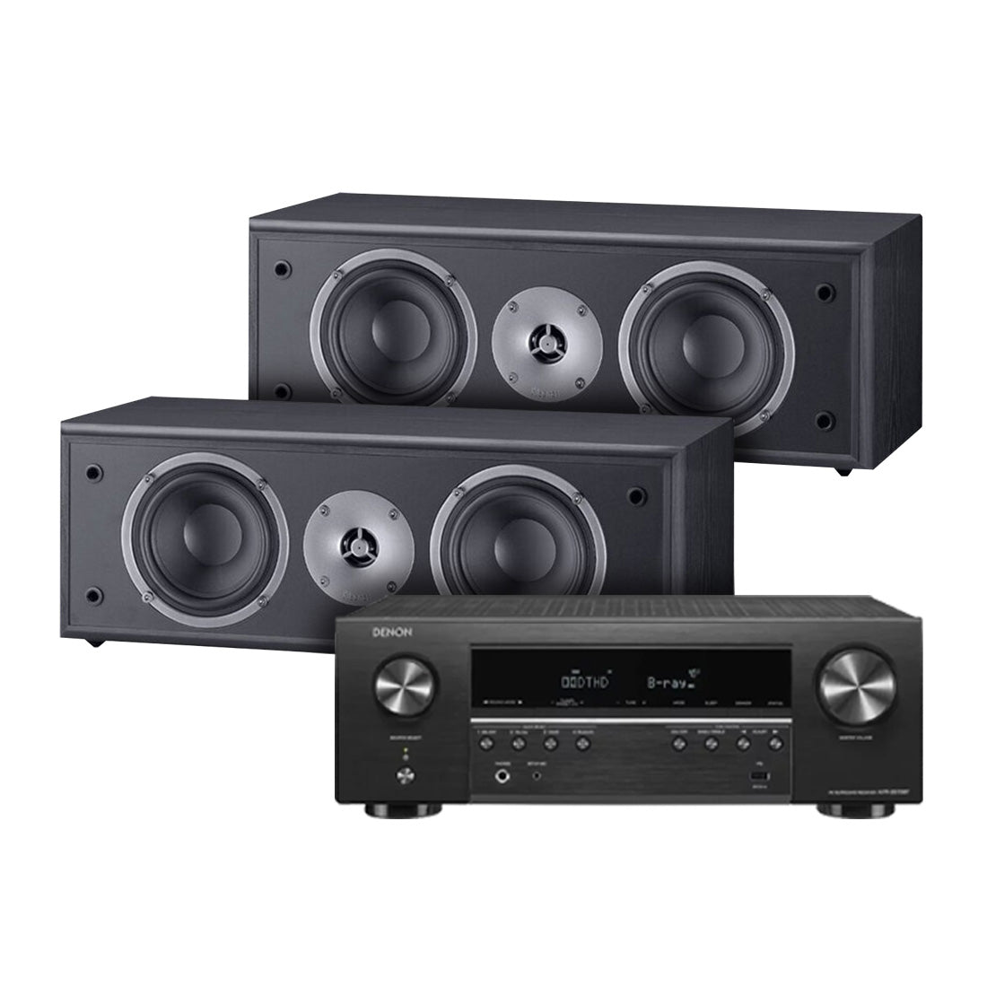 Denon AVR-S570BT 5.2 Channel 8K Receiver | Magnat MSC252B Center Channel Speaker Bundle