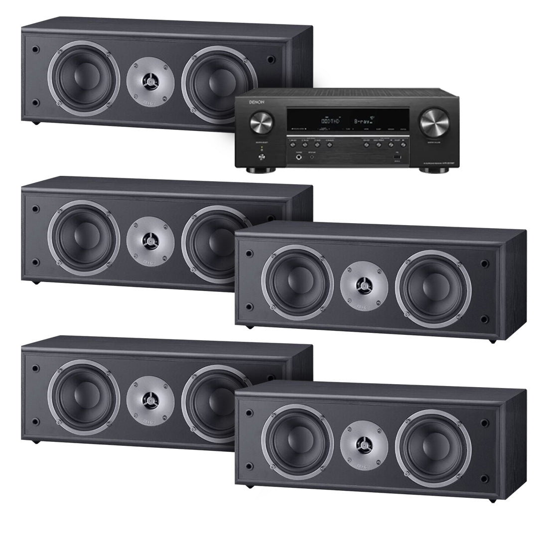 Denon AVR-S570BT 5.2 Channel 8K Receiver | Magnat MSC252B Center Channel Speaker Bundle