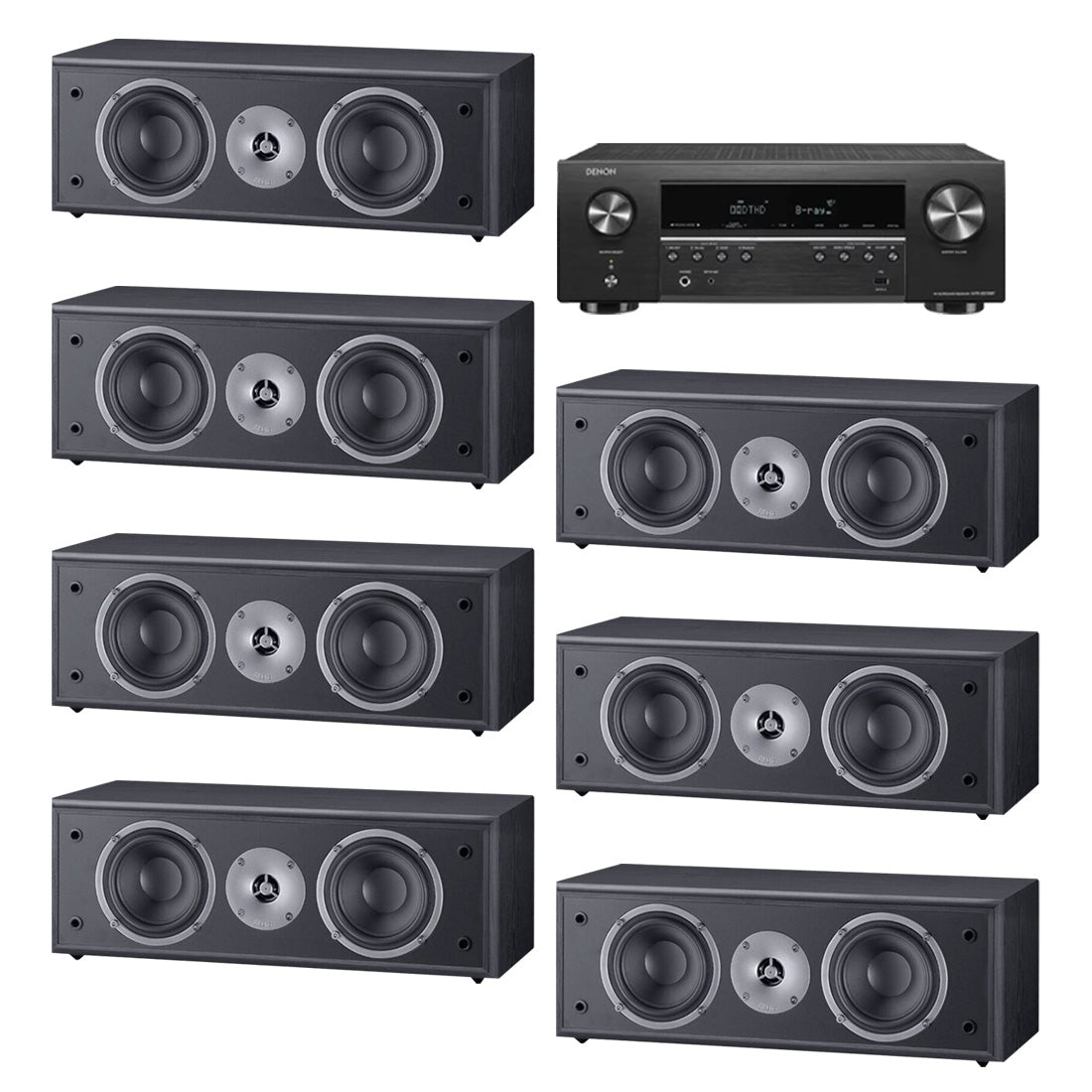 Denon AVR-S570BT 5.2 Channel 8K Receiver | Magnat MSC252B Center Channel Speaker Bundle