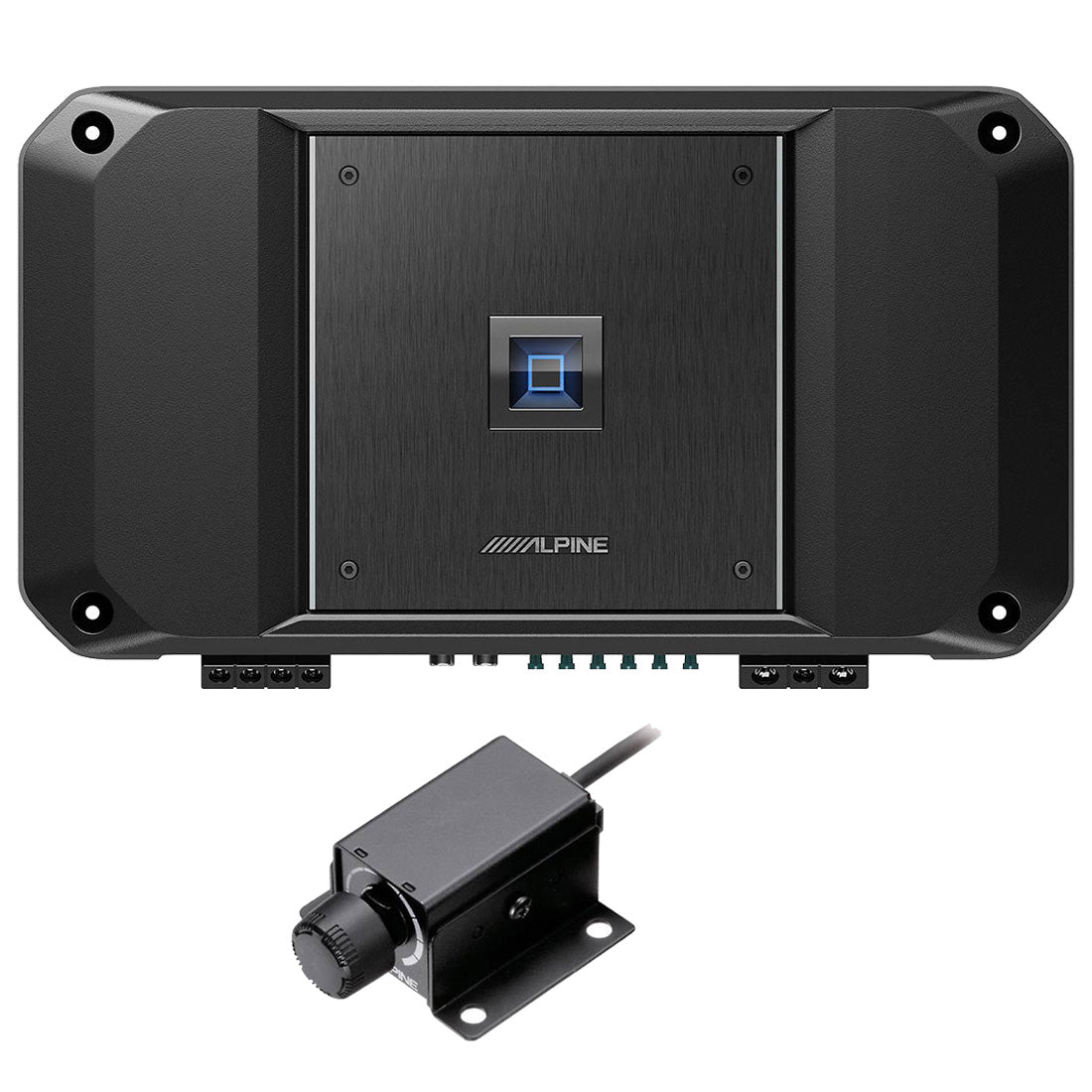 Alpine R2-A150M R-Series 1500W Mono Amplifier | RUX-KNOB.2 Remote Bass Level Control - Bundle