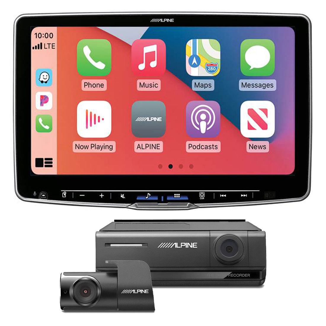 Alpine ILX-F511 Halo11 11" Digital Multimedia Touchscreen Receiver | DVR-C320R Dash and included Rear-View Cam - Bundle