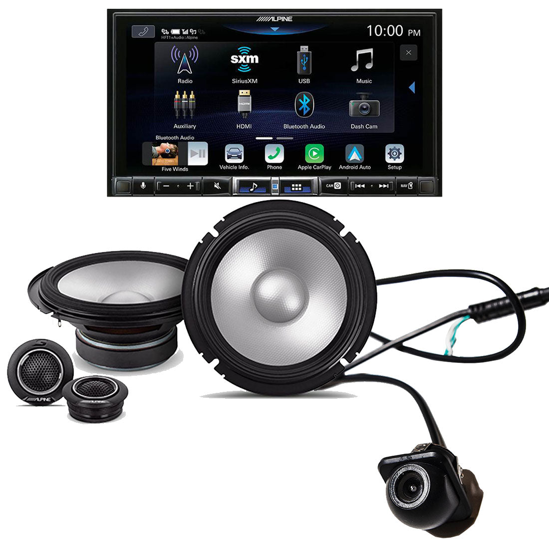 Alpine ILX-507 Digital Multimedia Receiver | Alpine S2-S65C Speaker System | EchoMaster RVC 5721 Backup Camera - Bundle