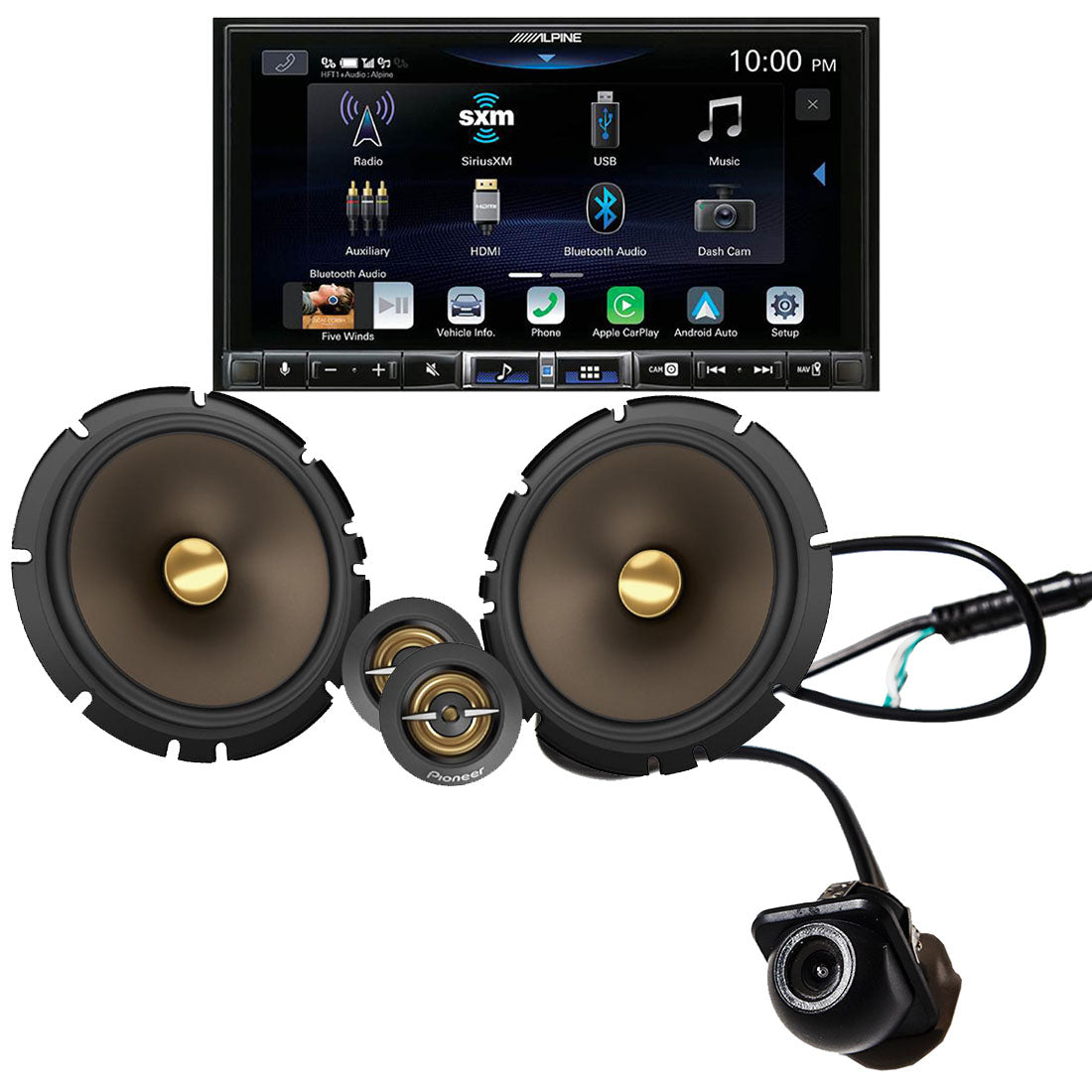Alpine ILX-507 Digital Multimedia Receiver | Pioneer TS-A653CH 6.5" Speaker System | EchoMaster RVC 5721 Backup Camera - Bundle