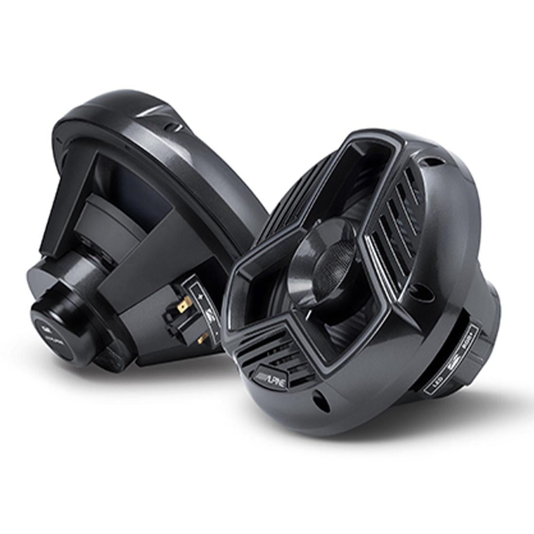 Alpine MRN-S88-LB 8.8" 2-Way Marine Speakers with RGB LED Lighting - Black