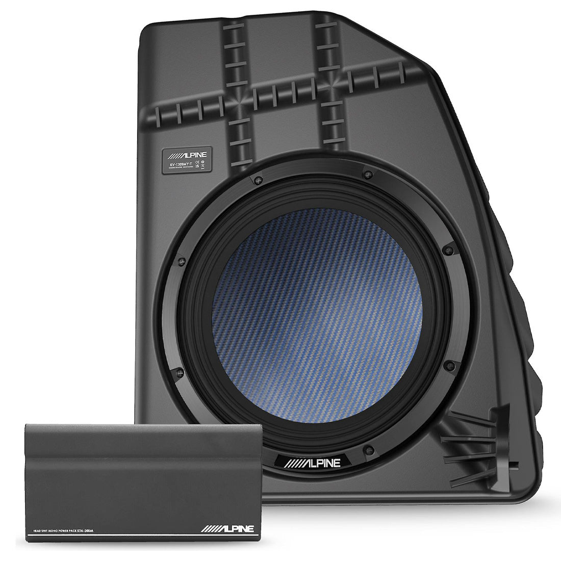 Alpine PSS-TSUB-TYA 10" Custom-Fit Subwoofer with Sealed Enclosure and Mono Upgrade Kit for Select 2020-25 Tesla Model Y