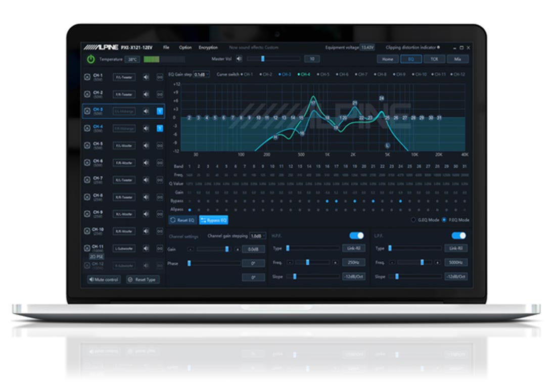 Alpine PXE-X121-12EV EV-Series 12-Channel Hi-Res Digital Sound Processor and Amplifier