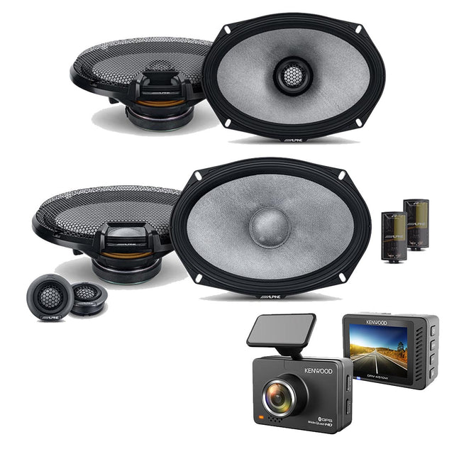 Alpine R2-S69C Speaker Set | Alpine R2-S69 Car Speakers | Kenwood DRV-A510W Dash Cam - Bundle