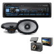 Alpine UTE-73BT Digital Media Receiver | Alpine R2-S69 Car Speakers | Kenwood DRV-A510W Dash Cam - Bundle
