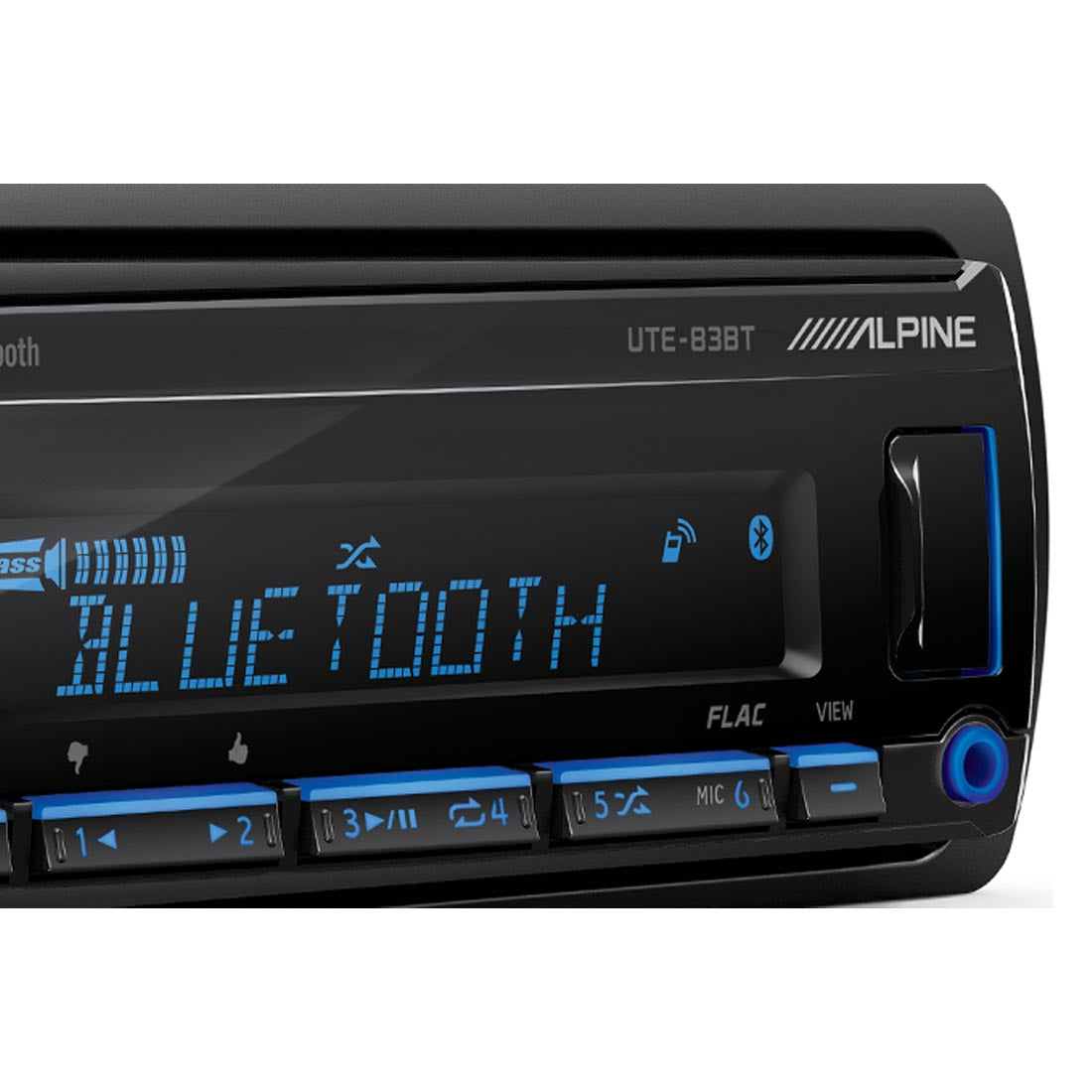 Alpine UTE-83BT Single-DIN Digital Media Receiver with Bluetooth