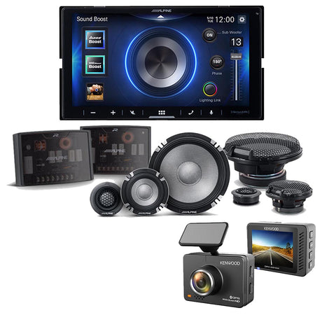 Alpine iLX-W670 Digital Multimedia Receiver | Alpine R2-S653 Speaker System | Kenwood DRV-A510W HD Dash Cam - Bundle