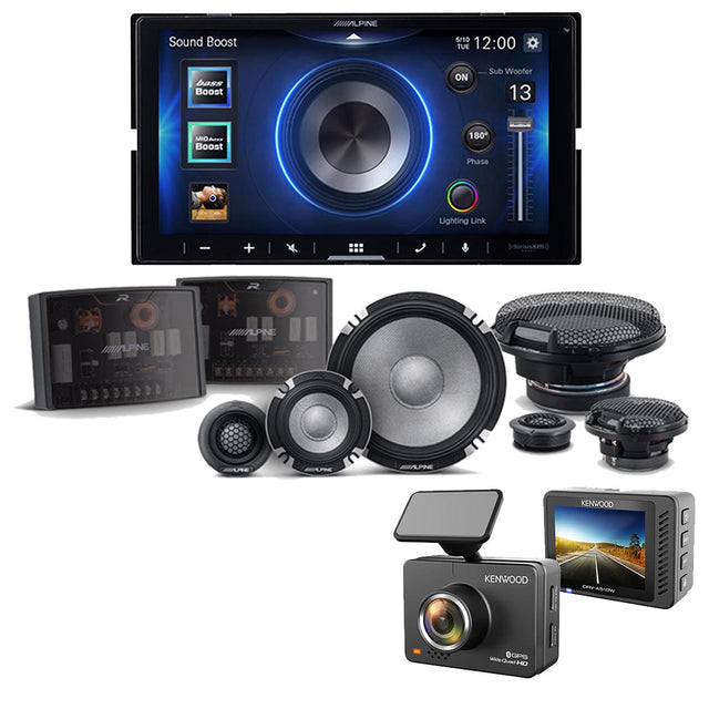 Alpine iLX-W670 Digital Multimedia Receiver | Alpine R2-S653 Speaker System | Kenwood DRV-A510W HD Dash Cam - Bundle