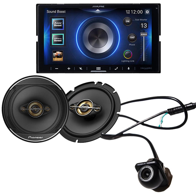 Alpine iLX-W670 Digital Multimedia Receiver | Pioneer TS-A1681F Car Speakers | EchoMaster RVC 5721 Backup Camera - Bundle
