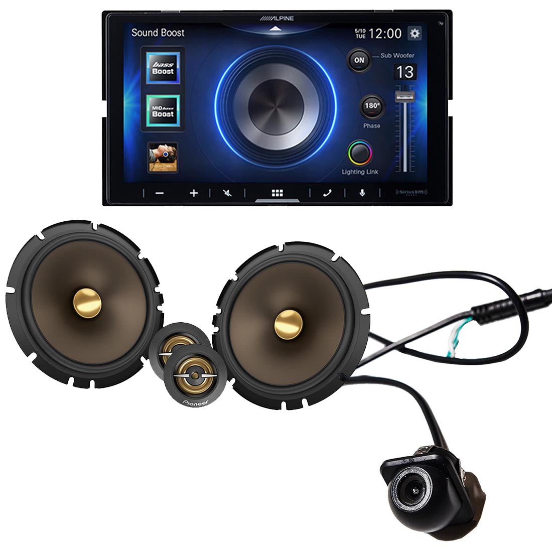 Alpine iLX-W670 Digital Multimedia Receiver | Pioneer TS-A653CH Speaker System | EchoMaster RVC 5721 Backup Camera - Bundle