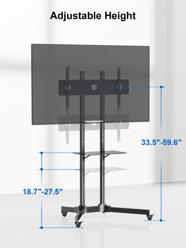 ErgoAV BETCL1-01B Cart for TVs 40" to 75" with Height Adjust