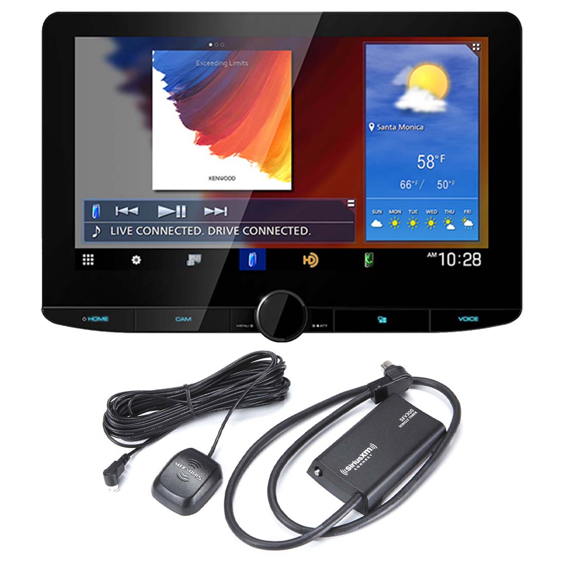 Kenwood DMX1037S 10.1" Digital Multimedia Receiver | SiriusXM SXV300V1C Connect Vehicle Tuner Bundle