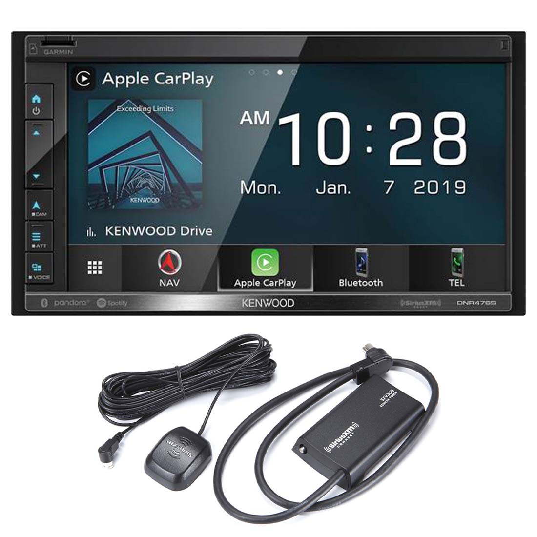 Kenwood DNR476S Digital Multimedia Receiver | SiriusXM SXV300V1C Connect Vehicle Tuner Bundle
