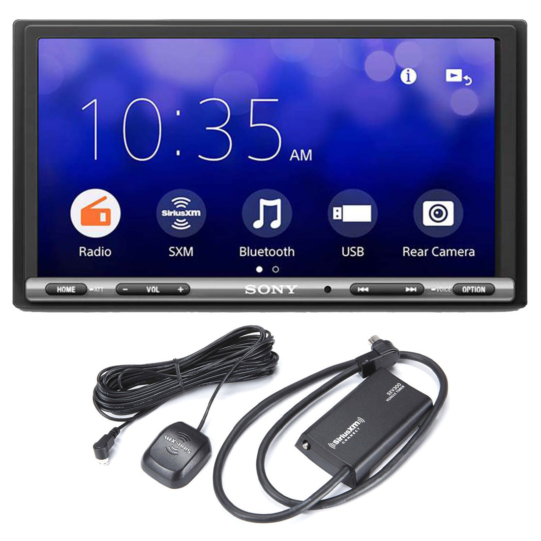 Sony XAV-AX3200 6.95" Digital Media Receiver | SiriusXM SXV300V1C Connect Vehicle Tuner Bundle