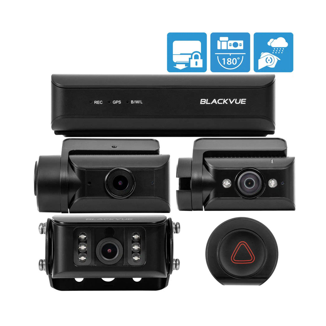 BlackVue DR770X-BOXTRUCK-64 Full HD 3-Channel with Hideaway Box and SOS Remote Record Button