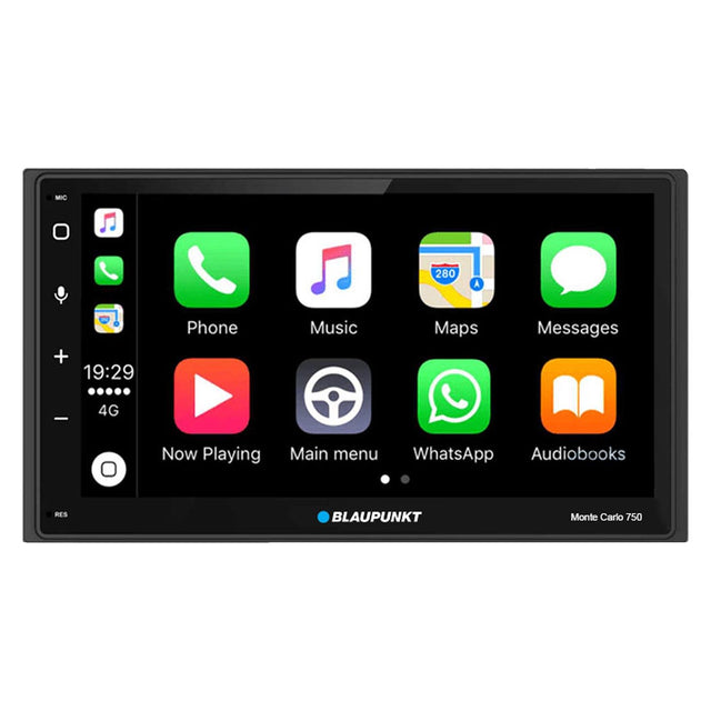 Blaupunkt MONTECARLO750 6.8" Double DIN Mechless Receiver with Wireless Apple CarPlay and Android Auto
