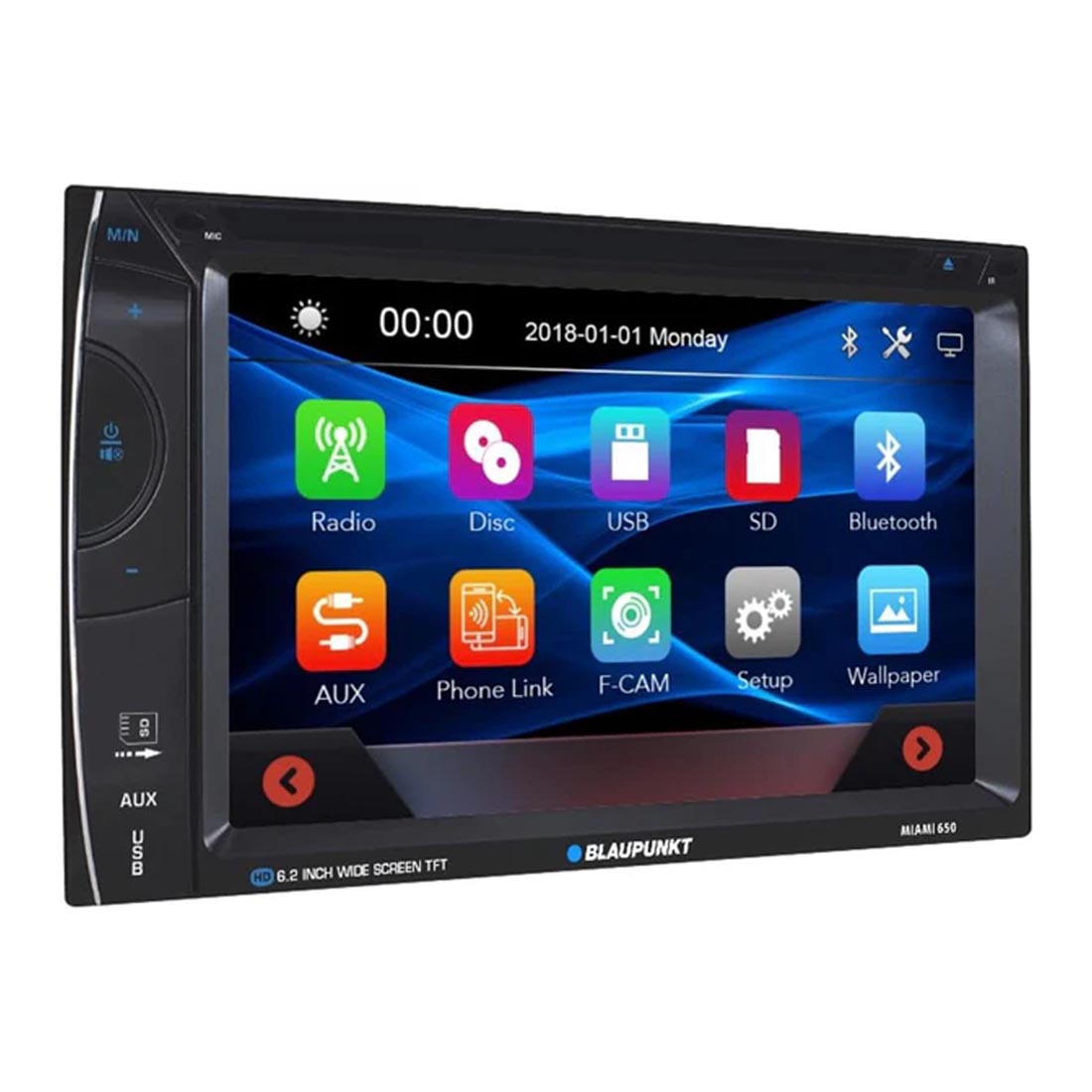 Blaupunkt Miami650-CAM Bundle: MIAMI650 Double DIN Receiver | BRC-AB100 Mini Rear View Camera