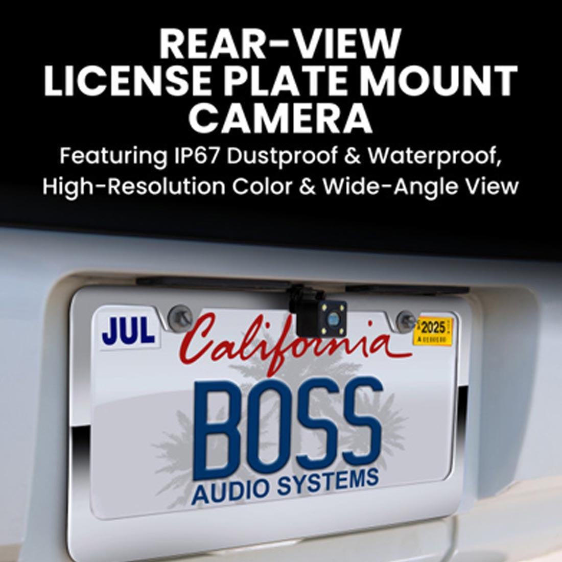Boss Audio Elite ELPC40B Weather Proof Rear-View License Plate Mount Camera