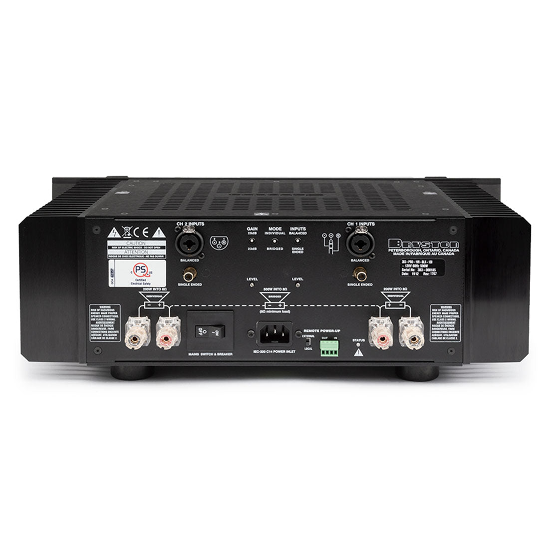 Bryston 3B Stereo Power Amplifier Back