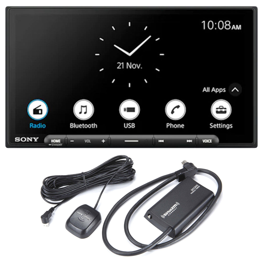 Sony XAV-AX6000 Digital Multimedia Receiver | SiriusXM SXV300V1C Connect Vehicle Tuner Bundle