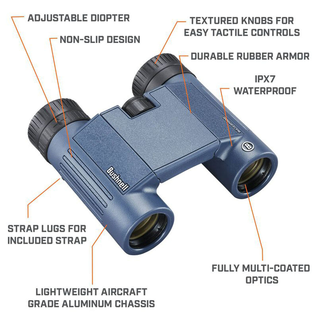 Bushnell 13-0105R H2O 10x25 Waterproof Binoculars