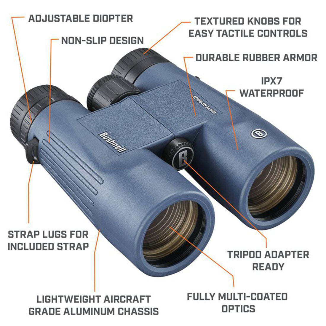 Bushnell 15-0142R H2O 10x42 Roof Prism Waterproof Binoculars