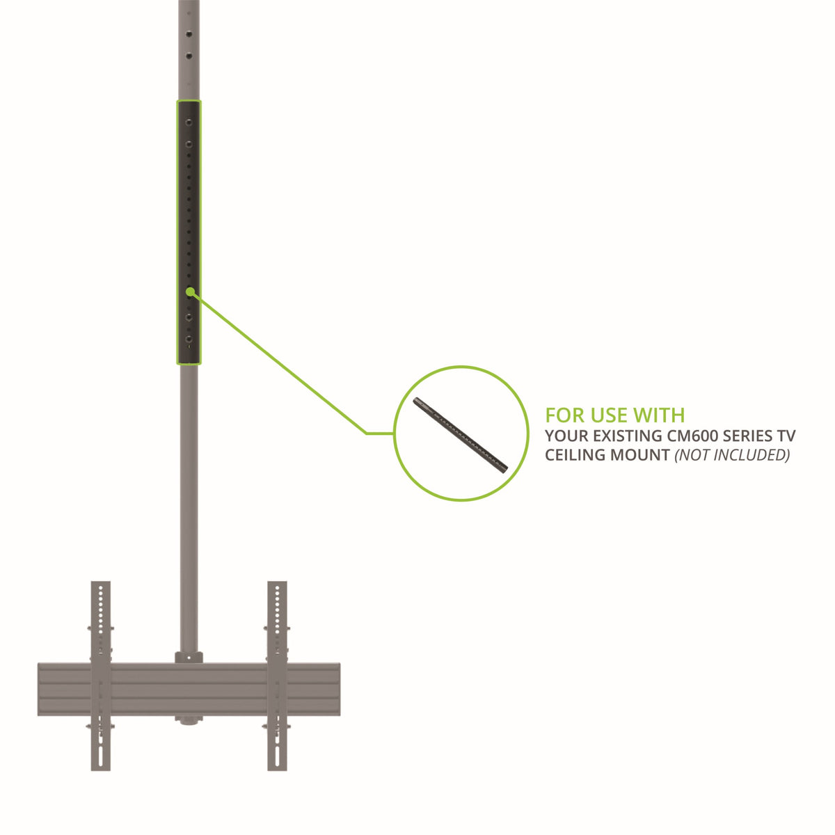 Kanto CM-EXT60 Ceiling TV Mount Extension Pole with 60 cm Length