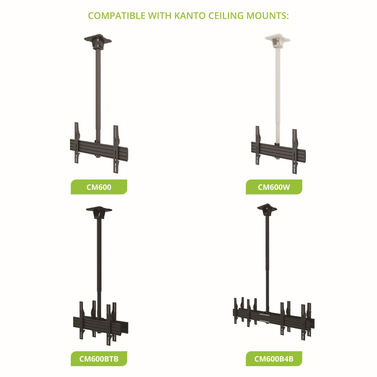 Kanto CM-EXT60 Ceiling TV Mount Extension Pole with 60 cm Length