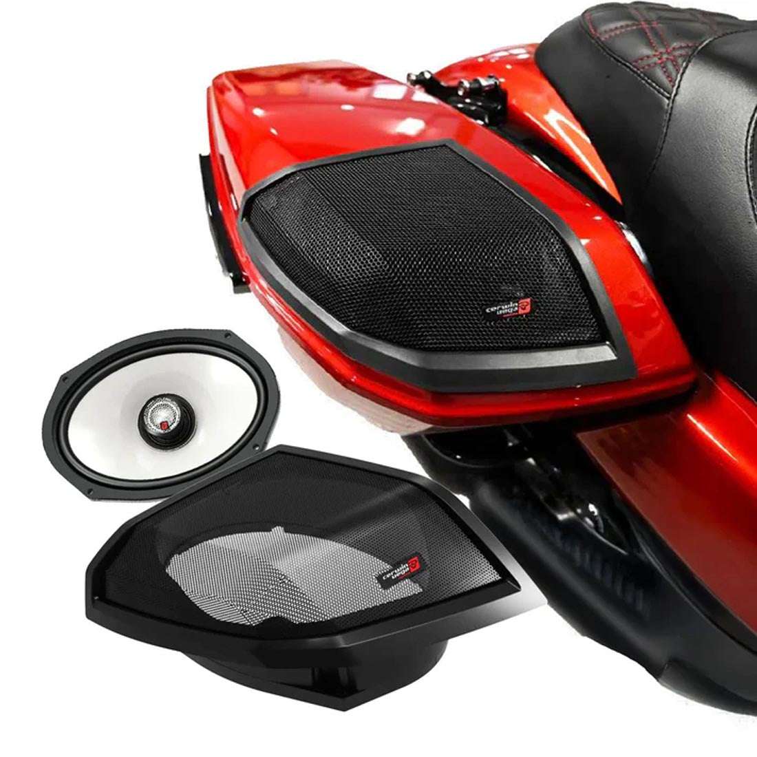 Cerwin Vega RPMSM694LK24 Cut In Lid Kit with SM69F4 Speakers for 2024+ Harley Davidson Motorcycles
