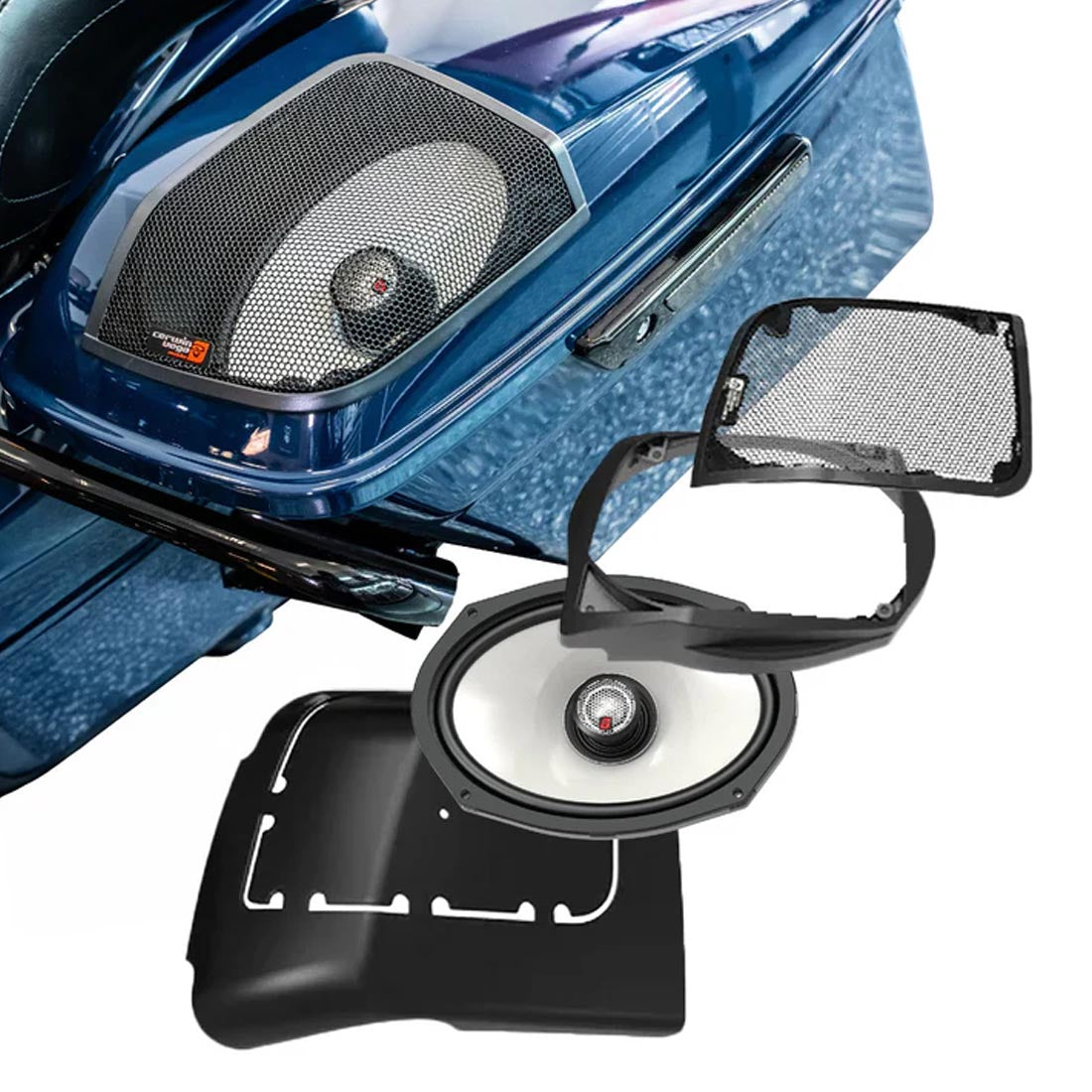 Cerwin Vega RPMSM694LK Cut In Lid Kit with SM69F4 Speakers for 2014-2023 Harley Davidson Motorcycles